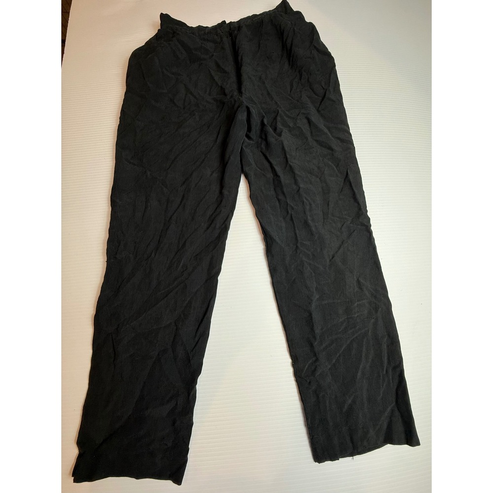 Anne Klein II Black‎ Silk Petite Dress Pants Women's Size 6 Flat Front.